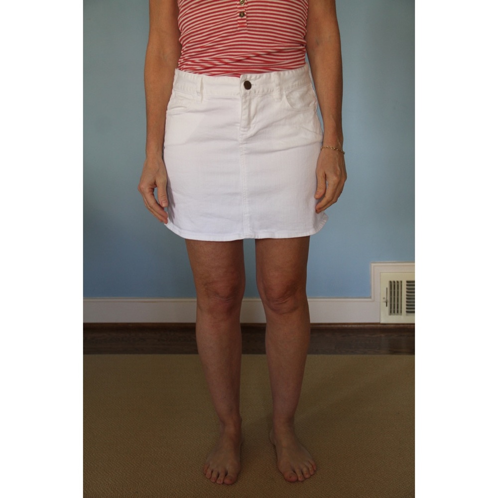 J. Crew white denim skirt
